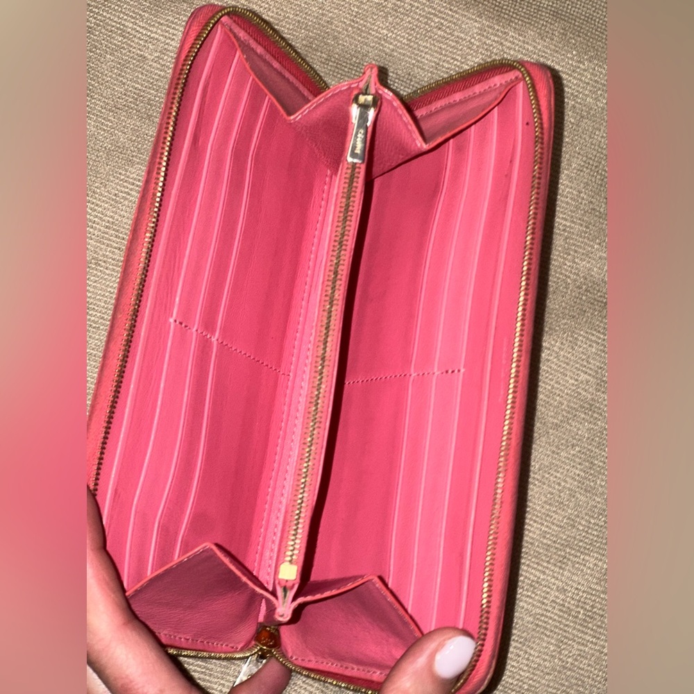 Authentic CELINE Leather Color-Block Zip Wallet – Pink & Burgundy ✨ - Picture 6 of 15
